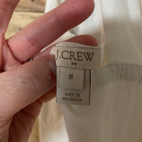 J. Crew size Medium White Sleeveless Lightweight Maxi Linen Cross-back Sundress - Picture 2 of 9